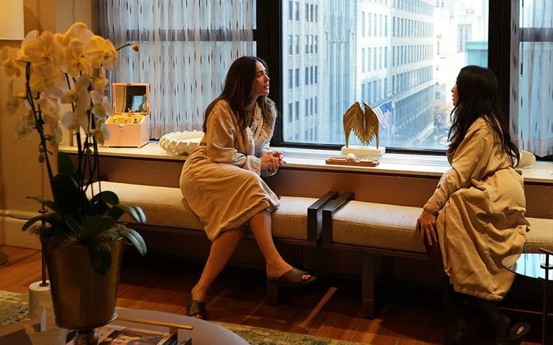 two guests enjoying a couples spa relaxation experience at ila Only Spa in Midtown Manhattan