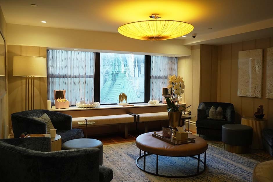 Relaxation lounge at ila Only Spa holistic wellness spa on Madison Avenue in Midtown Manhattan New York