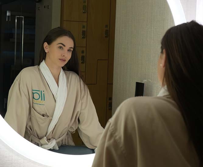 Guest preparing for a personalized luxury facial consultation at ila Only Spa Midtown Manhattan NYC