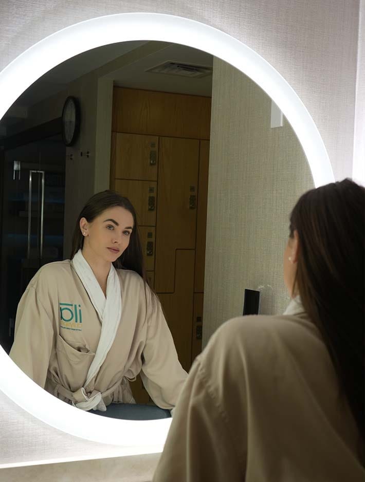 Spa guest preparing for a premium spa service at ila Only Spa in Midtown Manhattan New York
