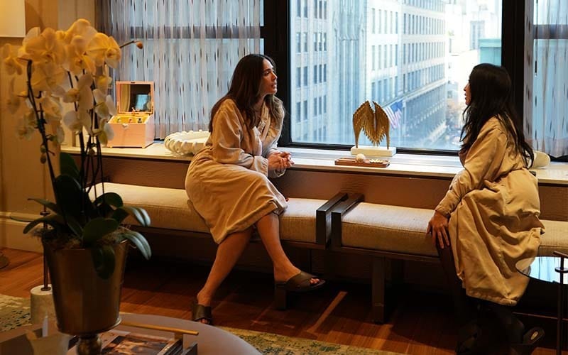 Guest enjoying a luxury spa relaxation moment at ila Only Spa inside the Lotte New York Palace NYC