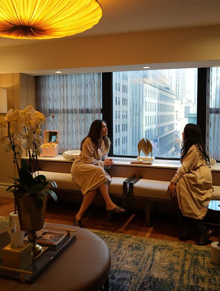 Guest relaxing during a Mother’s Day spa experience at ila Only Spa in Midtown Manhattan New York