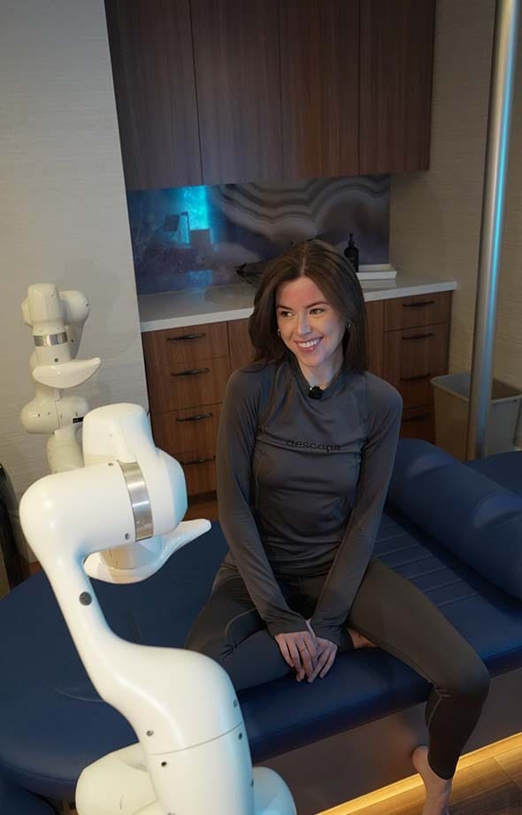 Quick AI chair massage session for relaxation at ila Only Spa in Midtown Manhattan New York