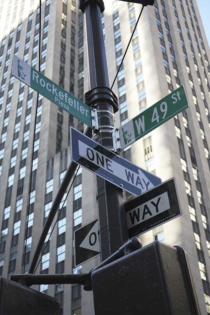 Rockefeller Plaza and West 49th Street in Midtown Manhattan New York near ila Only Spa