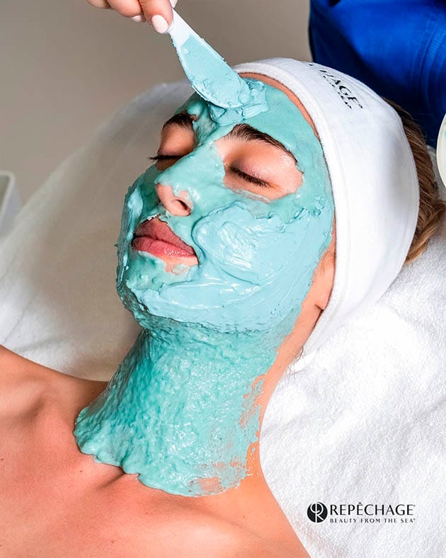 Repêchage facial mask being applied during a customized facial treatment at ila Only Spa in Manhattan