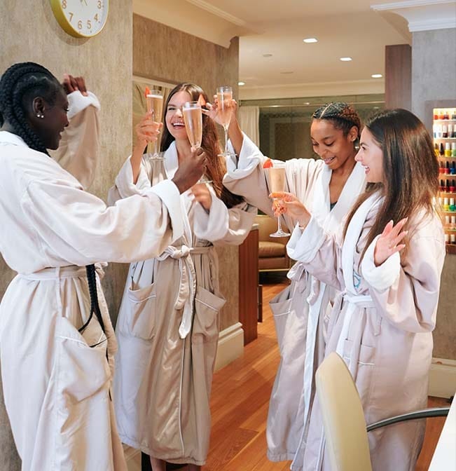 Friends enjoying a luxury spa day after receiving a spa gift card at ila Only Spa in Midtown NYC