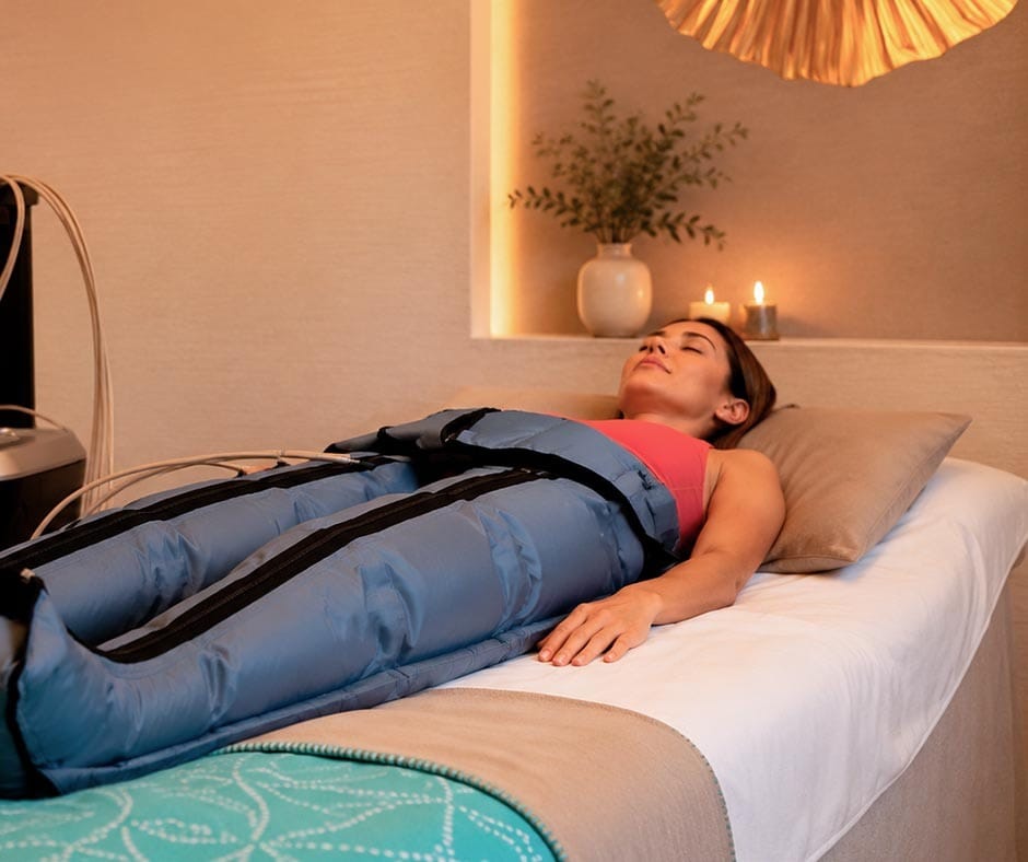 Compression therapy boots for sports recovery at ila Only Spa in NYC