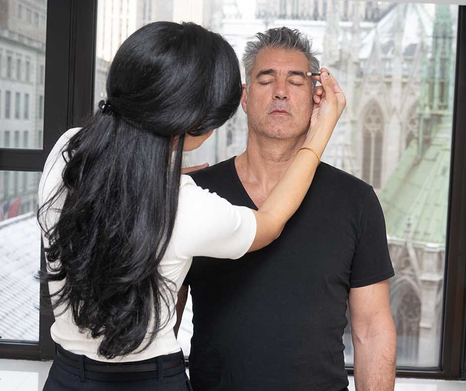 Man receiving a skincare treatment at ila Only Spa on Madison Avenue in New York City