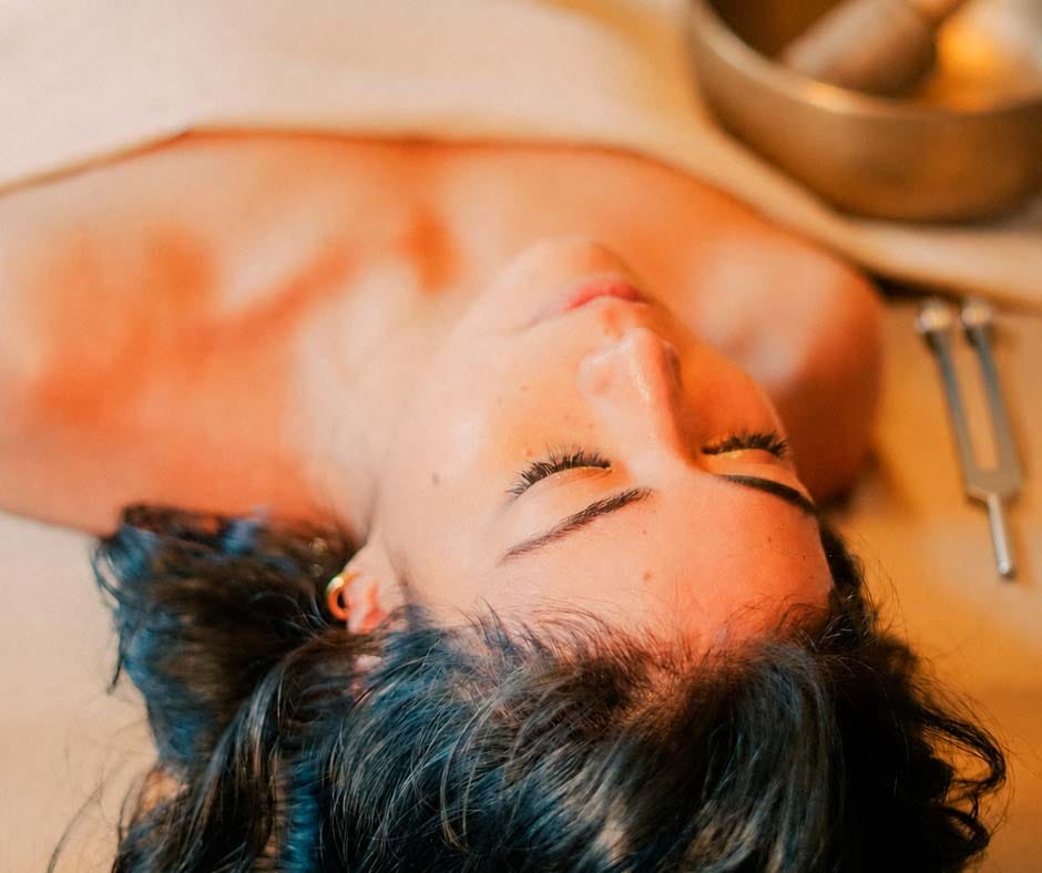 Sound therapy with singing bowls at ila Only Spa in New York City