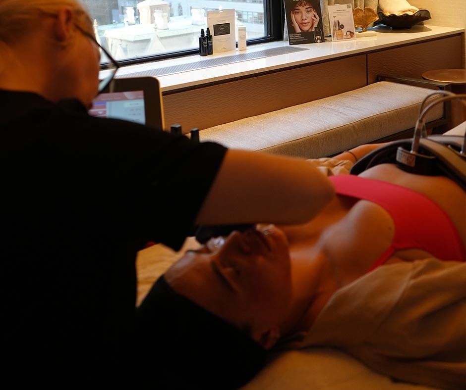 Relaxing spa treatment at ila Only Spa in New York City, complemented by a calming wellness environment