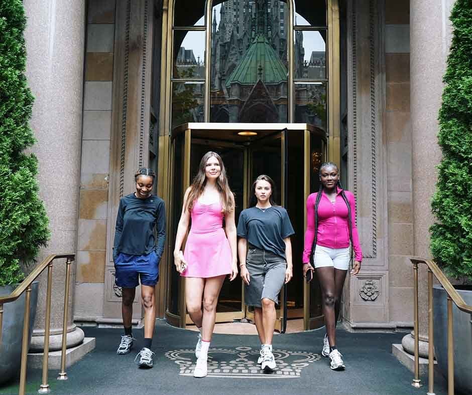 Friends leaving ila Only Spa after a wellness spa experience in New York City